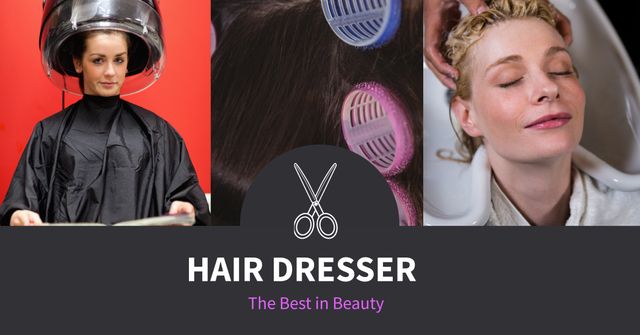 Collage Showcasing Hairdresser's Expertise for Salon Advertisement - Download Free Stock Templates Pikwizard.com