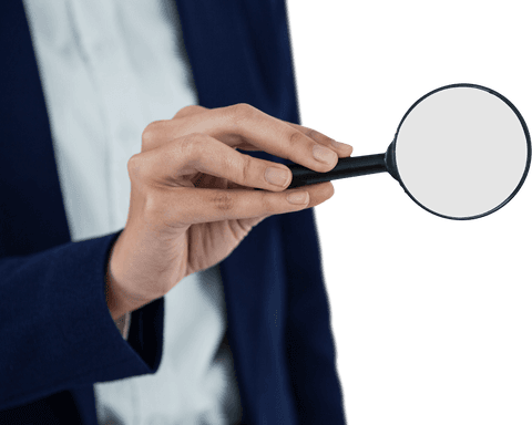 Transparent Business Professional Holding Magnifying Glass Focus - Download Free Stock Videos Pikwizard.com