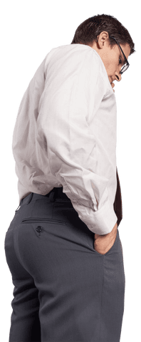 Transparent Thoughtful Businessman Adjusting Glasses Pose