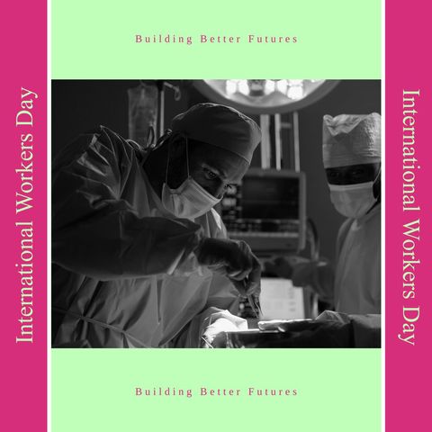 diverse surgeons focusing during surgery on international workers day - Download Free Stock Templates Pikwizard.com