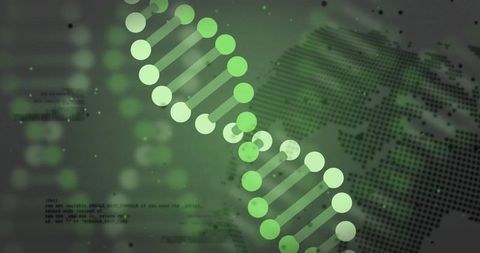 Green Digital DNA Strand Over Binary Code Background - Download Free Stock Images Pikwizard.com
