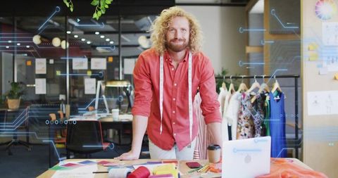 Fashion Designer Planning Collection in Creative Studio