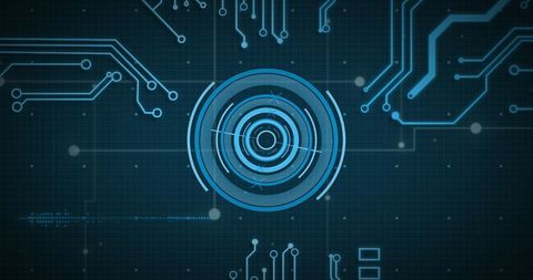 Digital Interface with Circuit Board and Data Scanning - Download Free Stock Images Pikwizard.com