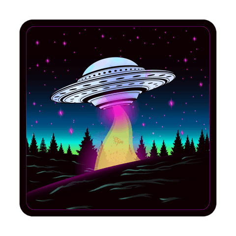 transparent ufo hovering night forest with cow beaming - Download Free Stock Videos Pikwizard.com