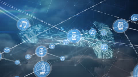 Futuristic Digital Connection Network Animation