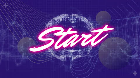 Dynamic Start Animation on Tech Brain Background