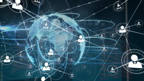 Global Digital Networking Conceptual Illustration with Network Icons