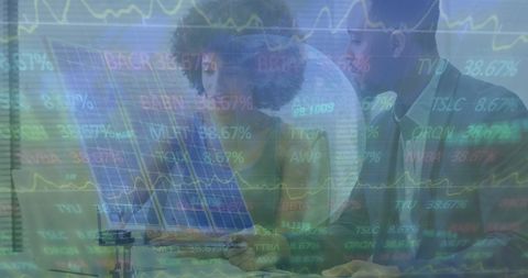 Digital Finance Innovation: Business Team Analyzing Global Data