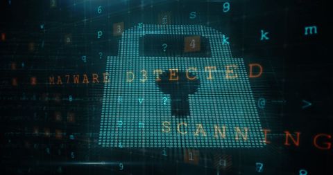 Digital Lock with Malware Warning on Virtual Screen - Download Free Stock Images Pikwizard.com