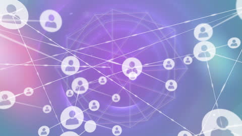 Digital Networking Connections with Abstract Geometric Background