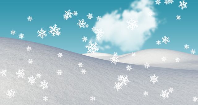 Digital Snowfall Over Serene Winter Landscape and Blue Sky - Download Free Stock Images Pikwizard.com