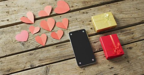 Valentine's Day Essentials with Paper Hearts and Gifts - Download Free Stock Images Pikwizard.com