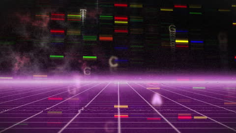 Futuristic Data Processing Digital Landscape Animation