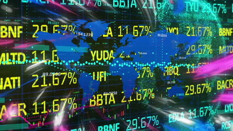 Dynamic Financial Data Display on World Map