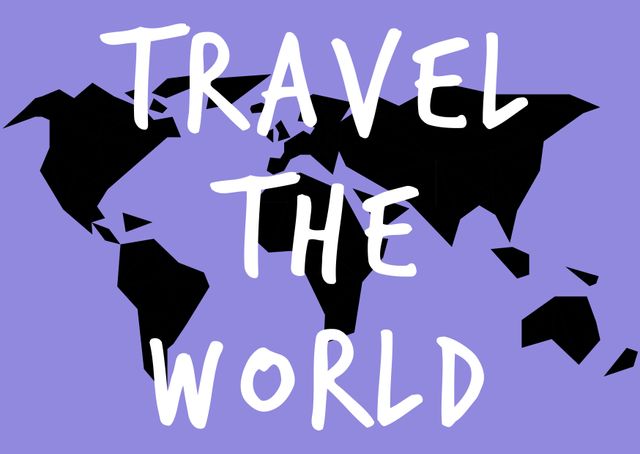 Stylized World Map Encouraging Global Travel and Exploration - Download Free Stock Templates Pikwizard.com