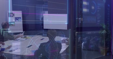Global Business Meeting with Digital Data Overlay - Download Free Stock Images Pikwizard.com