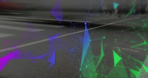 Digital Network Technology Overlay on Urban Street