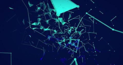Abstract Geometric Network in Blue Background