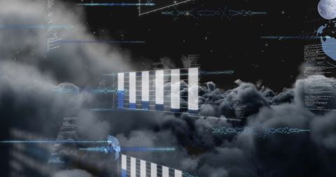 Futuristic Cloud Data Computation Amidst Dark Sky - Download Free Stock Images Pikwizard.com