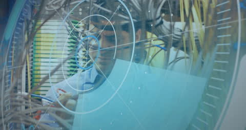 Technology and Data Processing with Futuristic Interface