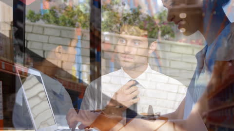 Business Technology and Warehouse Operations Concept