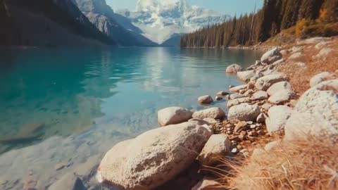 Serene Alpine Lake Reflection with Majestic Mountain Views