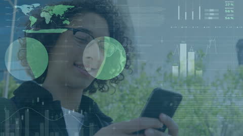 Modern Businessman Analyzing Data on Smartphone