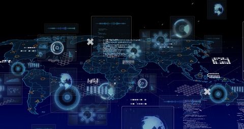 Digital Interface with Global Data Processing and Analytics - Download Free Stock Images Pikwizard.com