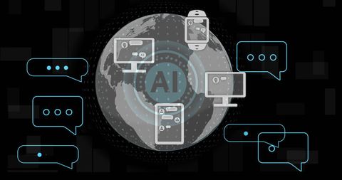 Global AI Communication Network Concept