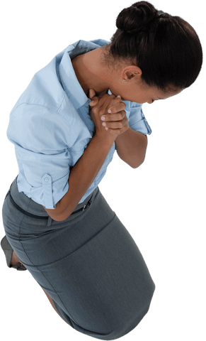 praying businesswoman kneeling transparent background - Download Free Stock Videos Pikwizard.com