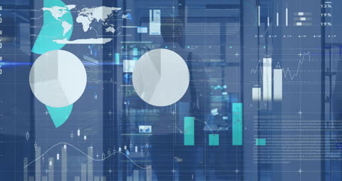 Futuristic Dashboard with Business Data Visualizations