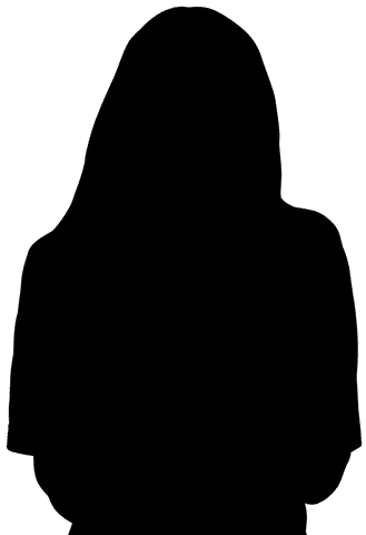 Woman silhouette with long hair transparent background