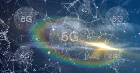 Futuristic 6G Global Connectivity Concept in Digital Cyberspace