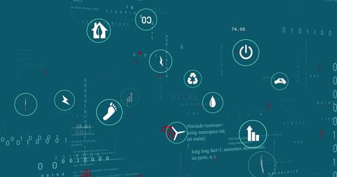 Digital Icons and Data Symbols on Blue Interface Background - Download Free Stock Images Pikwizard.com