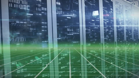 Futuristic Data Processing in Tech Server Room