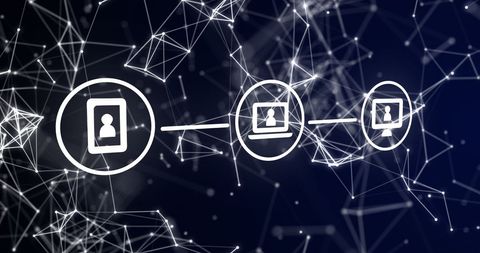 Digital Network with Inteconnected Device Icons - Download Free Stock Images Pikwizard.com