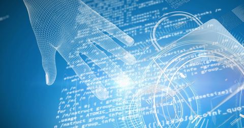 Cyber Security Concept with Digital Hand and Lock Icons