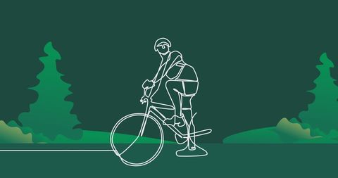 Abstract Line Art of Female Cyclist Illustrated with Trees - Download Free Stock Images Pikwizard.com