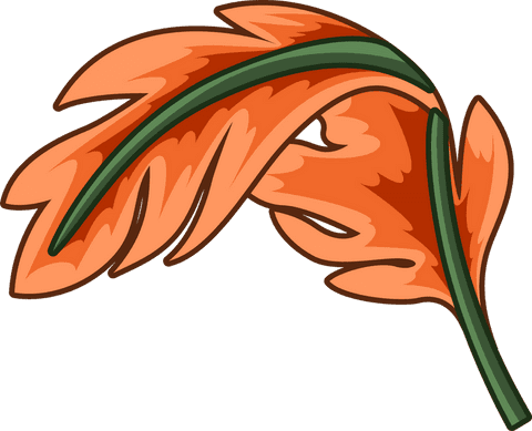 Stylized Transparent Orange Leaves on Green Stem - Download Free Stock Videos Pikwizard.com