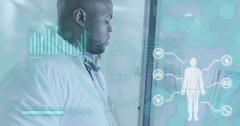 African American Doctor Analyzing Digital Medical Data Interface - Download Free Stock Images Pikwizard.com