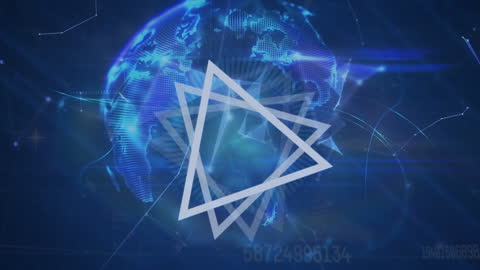 Digital Abstract Globe with Futuristic Network Lines