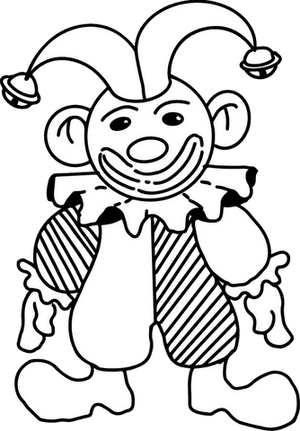 Whimsical jester illustration on transparent background