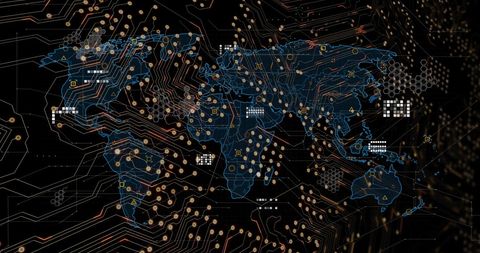 Global Data Network and Digital Interface Visualization - Download Free Stock Images Pikwizard.com