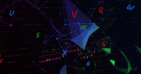 Abstract Financial Data Visualization with Digital Network Concept - Download Free Stock Images Pikwizard.com