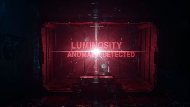 Projecting red holographic luminosity anomaly detected in sci-fi containment bay
