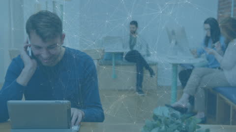 Digital Networking Concept with Business Professionals Collaborating