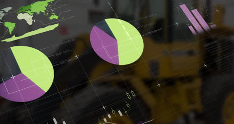 Animated Data Overlay on Construction Site Background