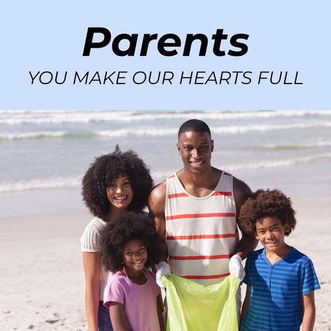 family enjoying beach cleanup for parents day celebration - Download Free Stock Templates Pikwizard.com