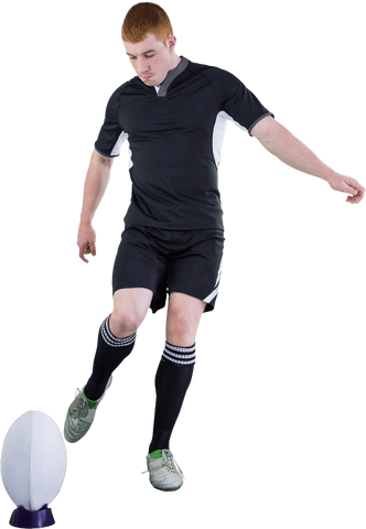 focused rugby player performing precise drop kick on transparent background - Download Free Stock Videos Pikwizard.com