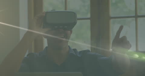 Enthusiastic Schoolboy Exploring Virtual Reality Technology